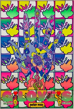 Peter Max, Gloves, Hand Signed, Official Edition, 1969 (after)