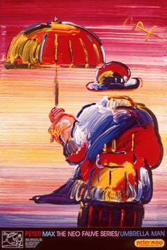 Max, Umbrella Man, Hand Signed, Official Edition, Peter Max (after)