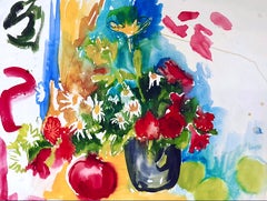 Ian Hornak, Blumenstillleben mit Granatapfel und Gänseblümchen, um 1963