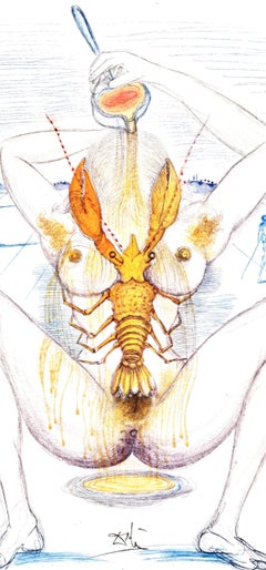 Salvador Dali, Nude and Lobster, from Dali illustre Casanova, 1967