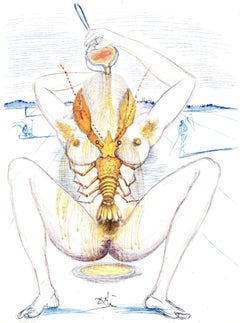 Salvador Dali, Nude and Lobster, from Dali illustre Casanova, 1967