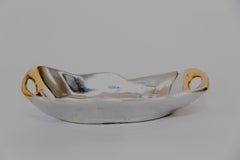 David Marshall Metal Decorative Oval Bowl for Table Brass Aluminium Handmade 