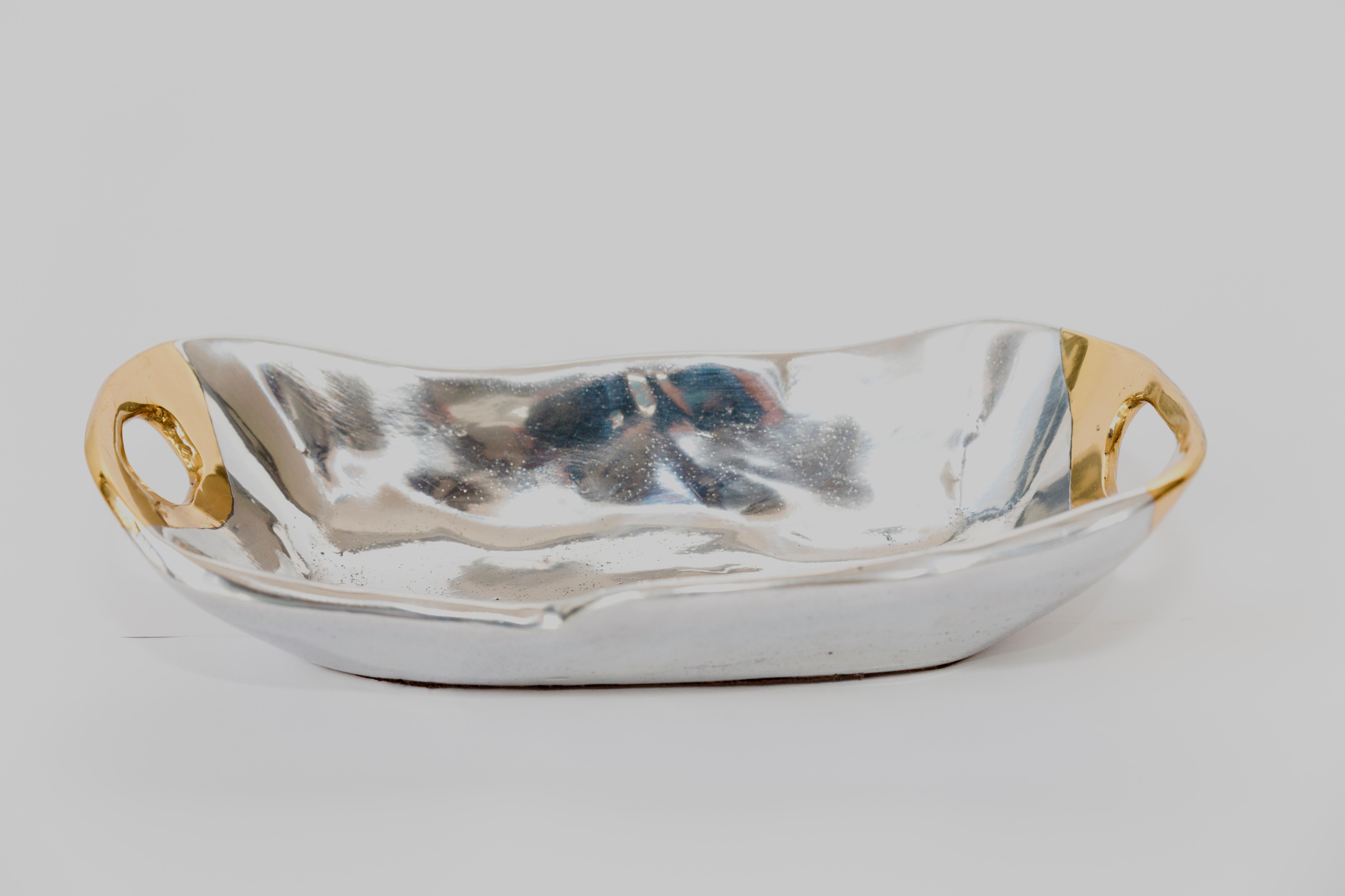 David Marshall Metal Decorative Oval Bowl for Table Brass Aluminium Handmade  2