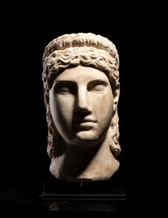 Escultura de mármol estatuario italiano blanco: retrato de Juno, estilo clásico romano