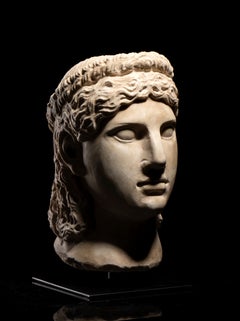 Escultura de mármol estatuario italiano blanco: retrato de Juno, estilo clásico romano