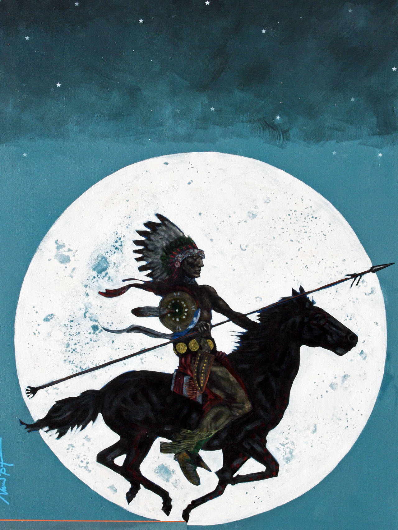 Nocona Burgess Quanah ParkerNumu Moon, Painting at 1stdibs