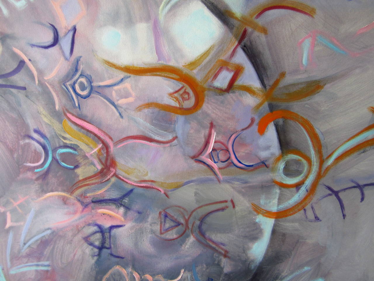 Cosmic language - Contemporary Painting by Evelyne Ballestra