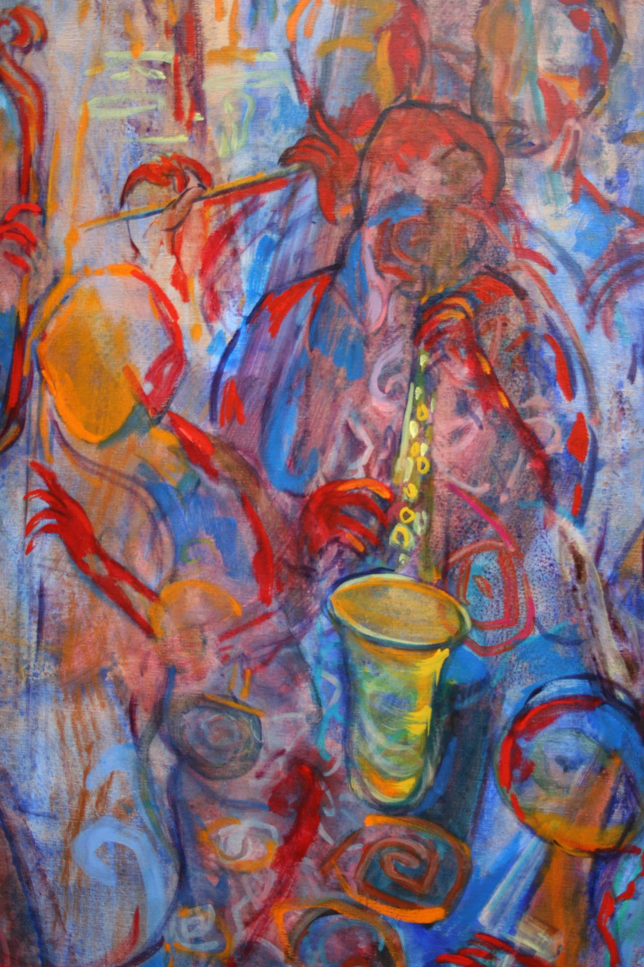 Orchestra - Fauvist Painting by Evelyne Ballestra