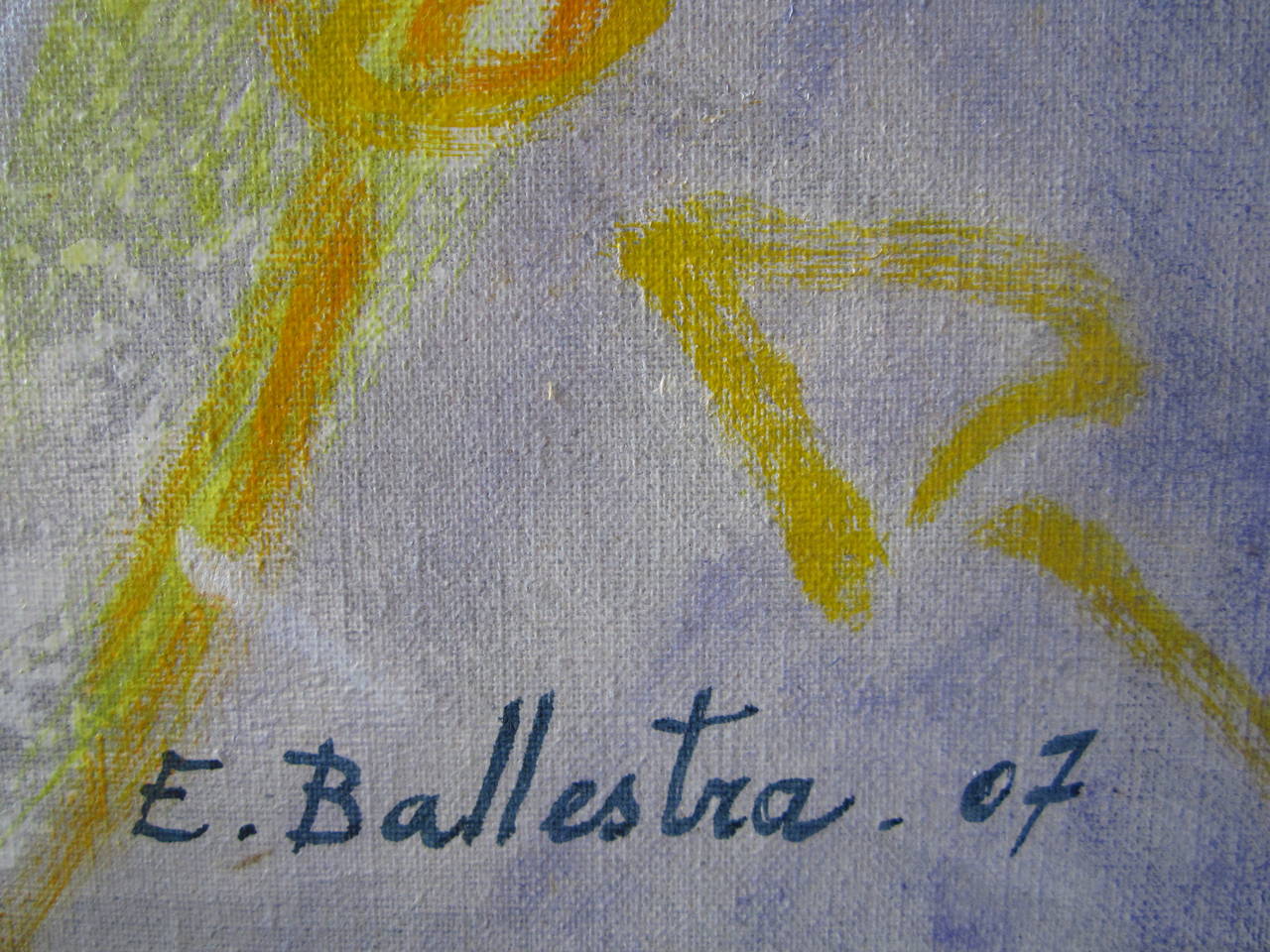 Angel's language - Expressionist Painting by Evelyne Ballestra