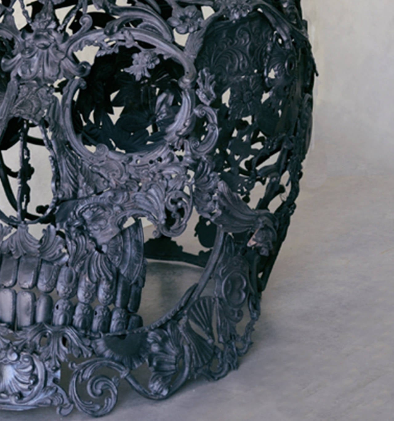 Light Black - Bronze Skull Sculpture 2