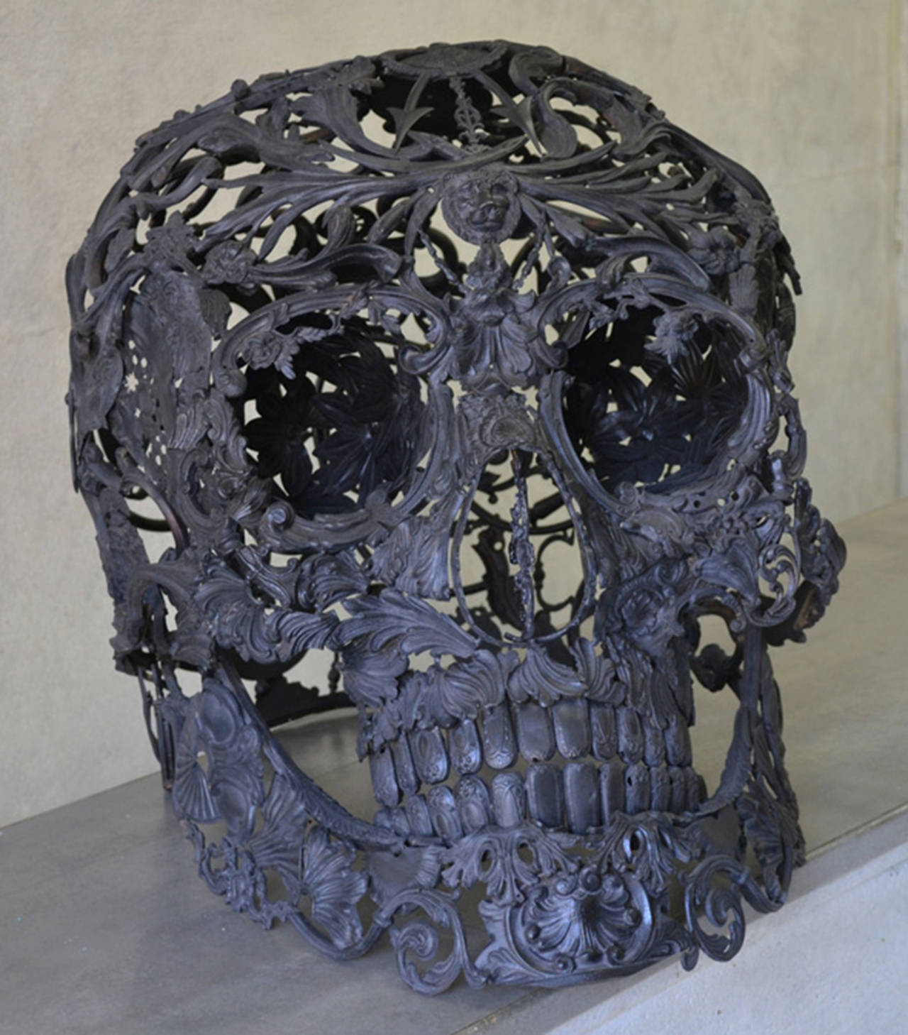 Light Black - Bronze Skull Sculpture 4