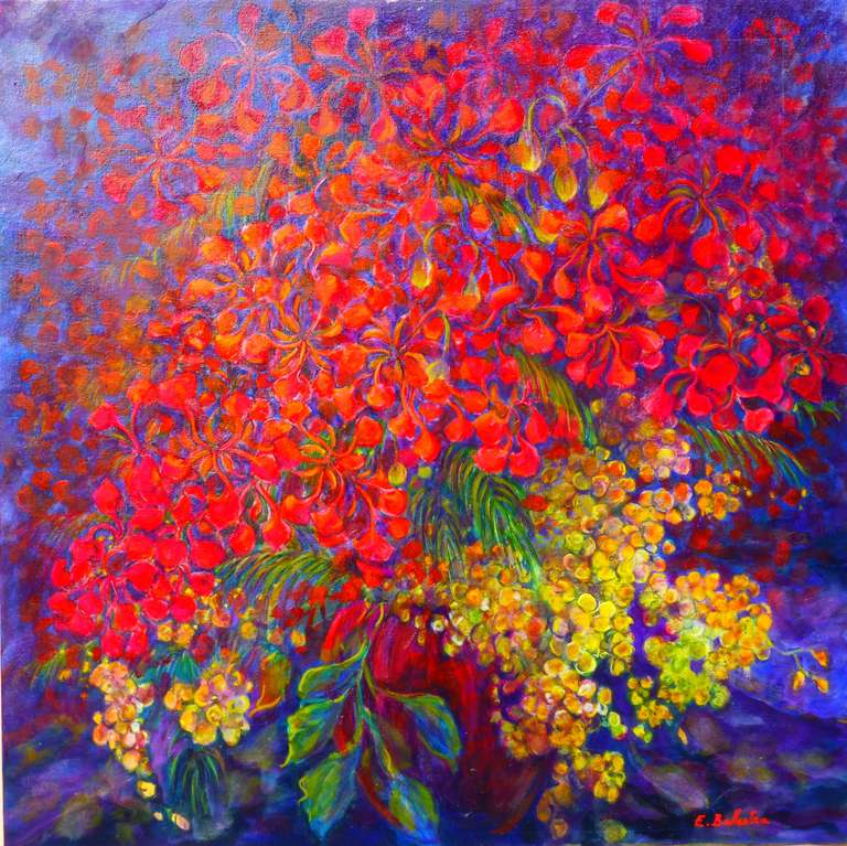 Evelyne Ballestra Figurative Painting - Flamboyant
