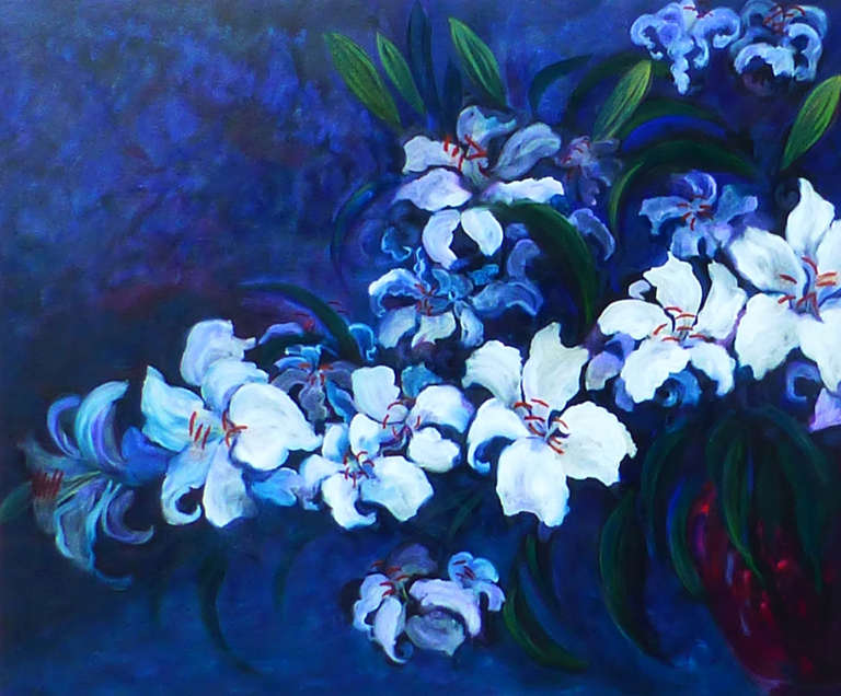 Lilies - Painting by Evelyne Ballestra