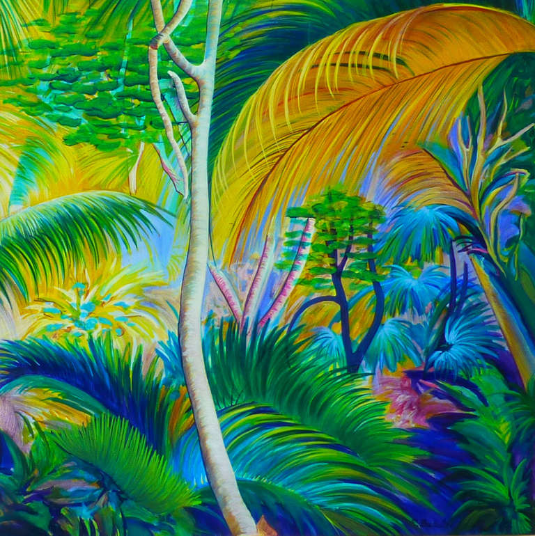 Vallée de mai - Fauvisme Painting par Evelyne Ballestra