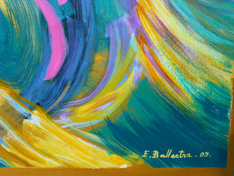 Colomba della pace - Abstract Painting Blu di Evelyne Ballestra