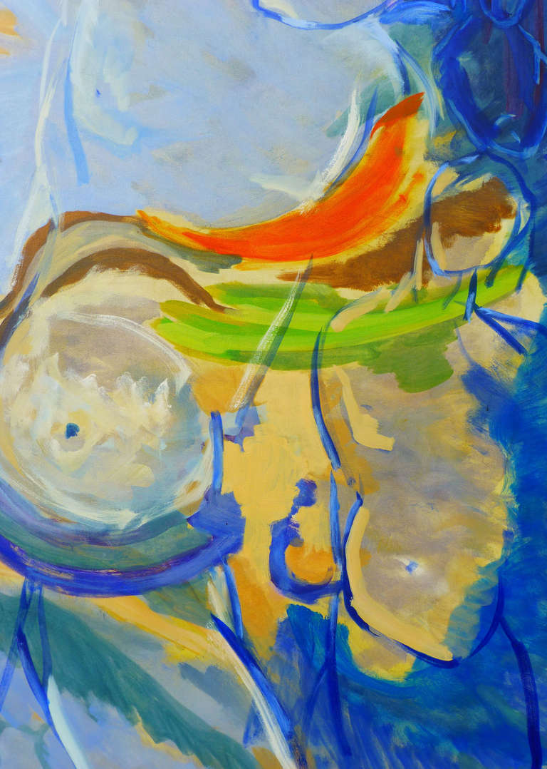 Samba aus Samba (Grau), Abstract Painting, von Evelyne Ballestra