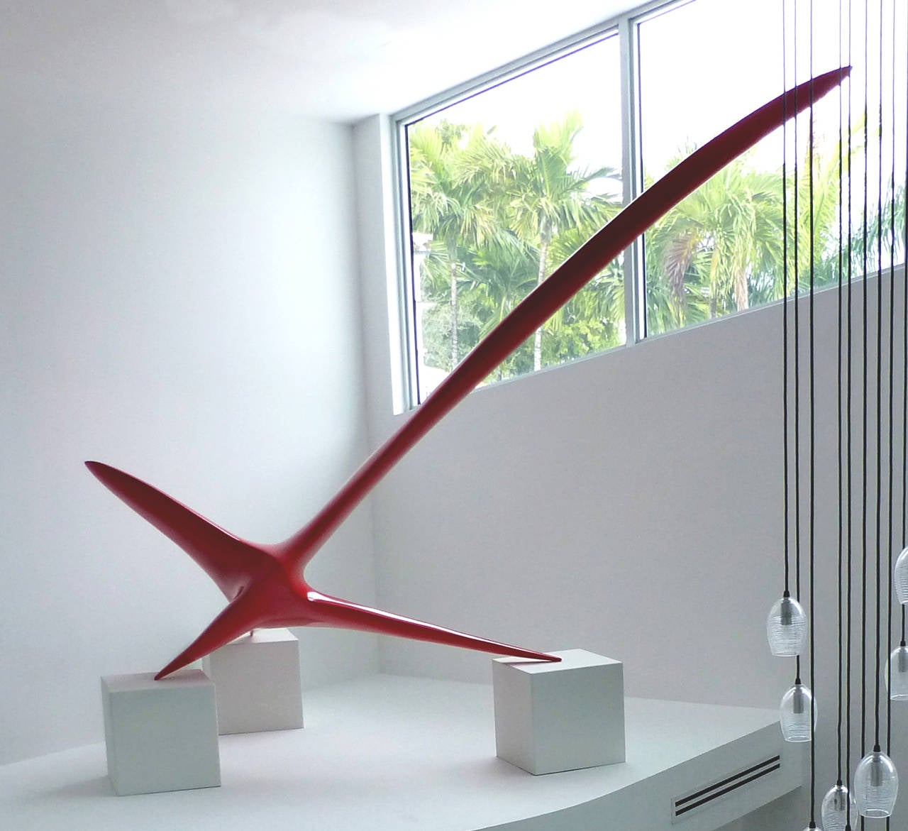 Patrice Breteau Abstract Sculpture - Twin Bird V - Resin Sculpture