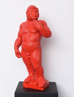 Soon - Red resin sculpture