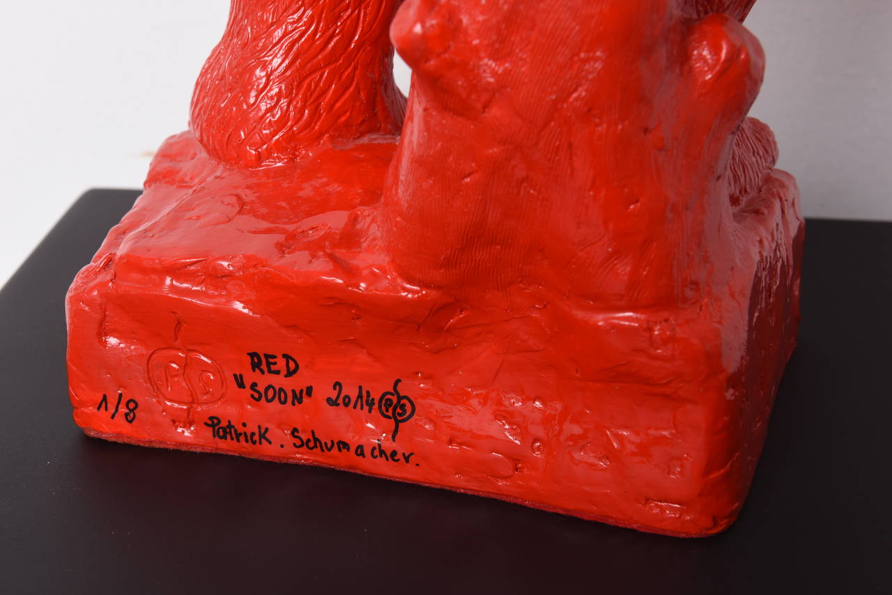 Soon - Red resin sculpture 3