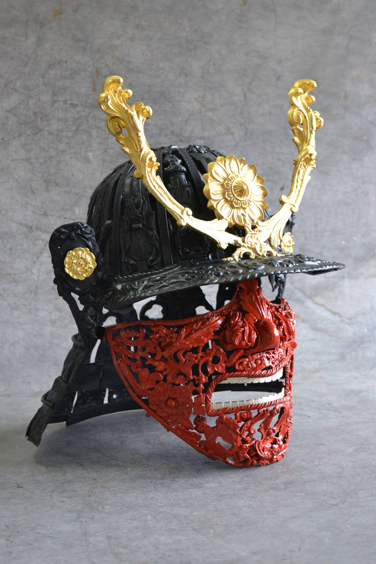 Baroque Samurai - Bronze Sculpture - Gold Abstract Sculpture by Alain BELLINO