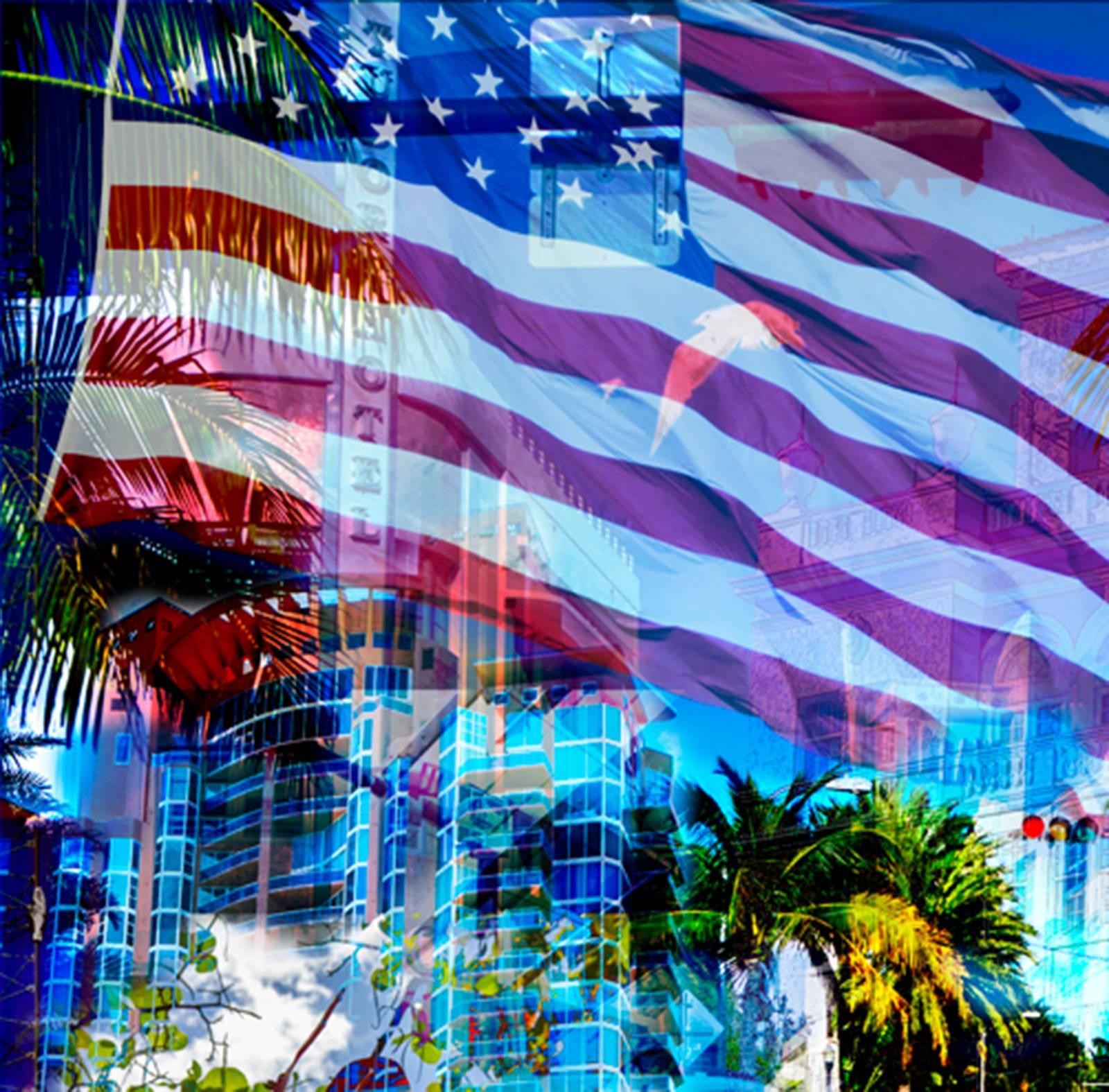 MIAMI AMERICA - The US Flag as a Symbol of Freedom in beautiful Miami - Photograph by Jacques Beneich