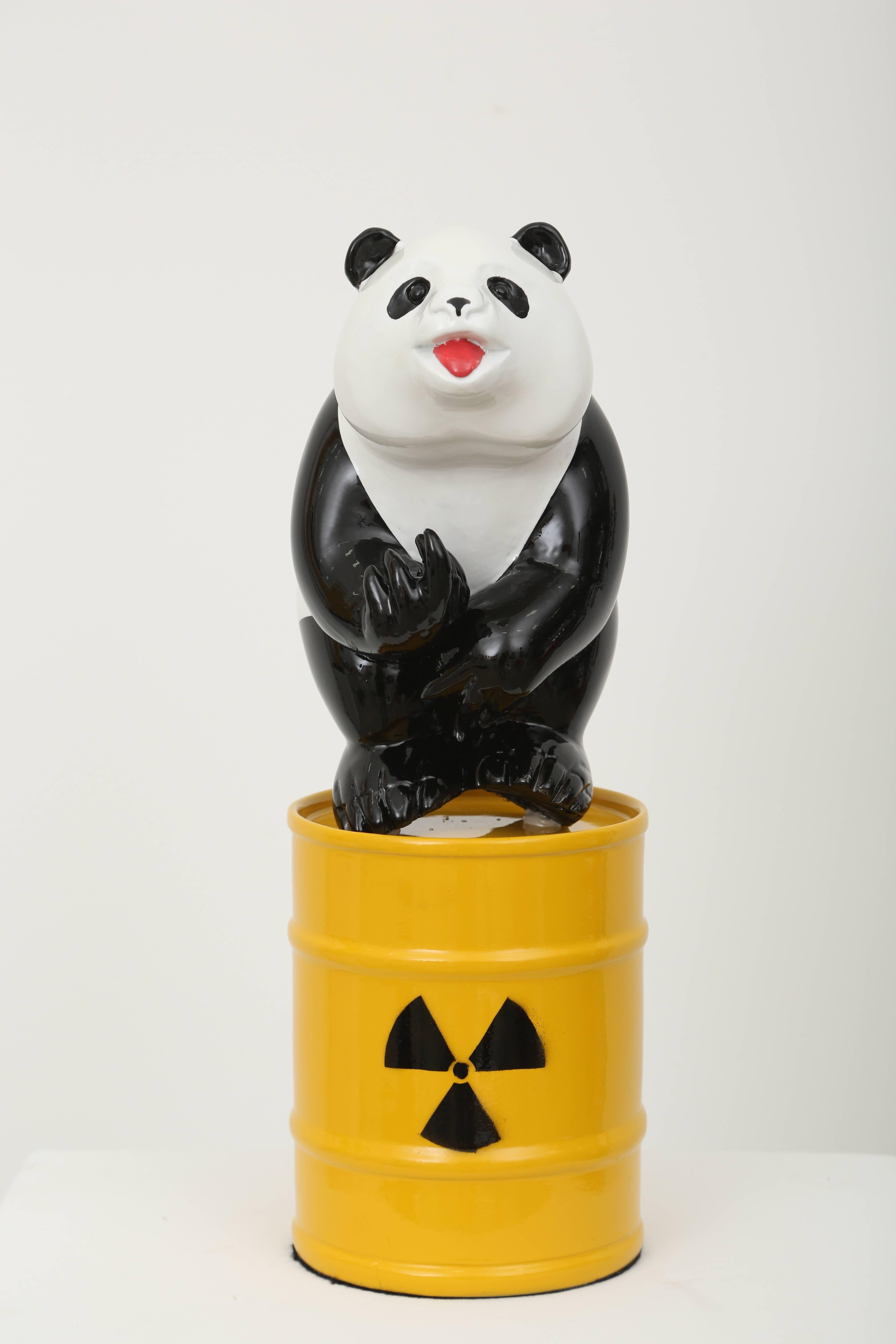 The Panda (WWF logo) on a can of nuclear waste subtitled “You want to fuck my life”. While remaining humorous and aesthetically attractive, his messages become more powerful reflecting current environmental and humanitarian issues. 
Born in 1953,