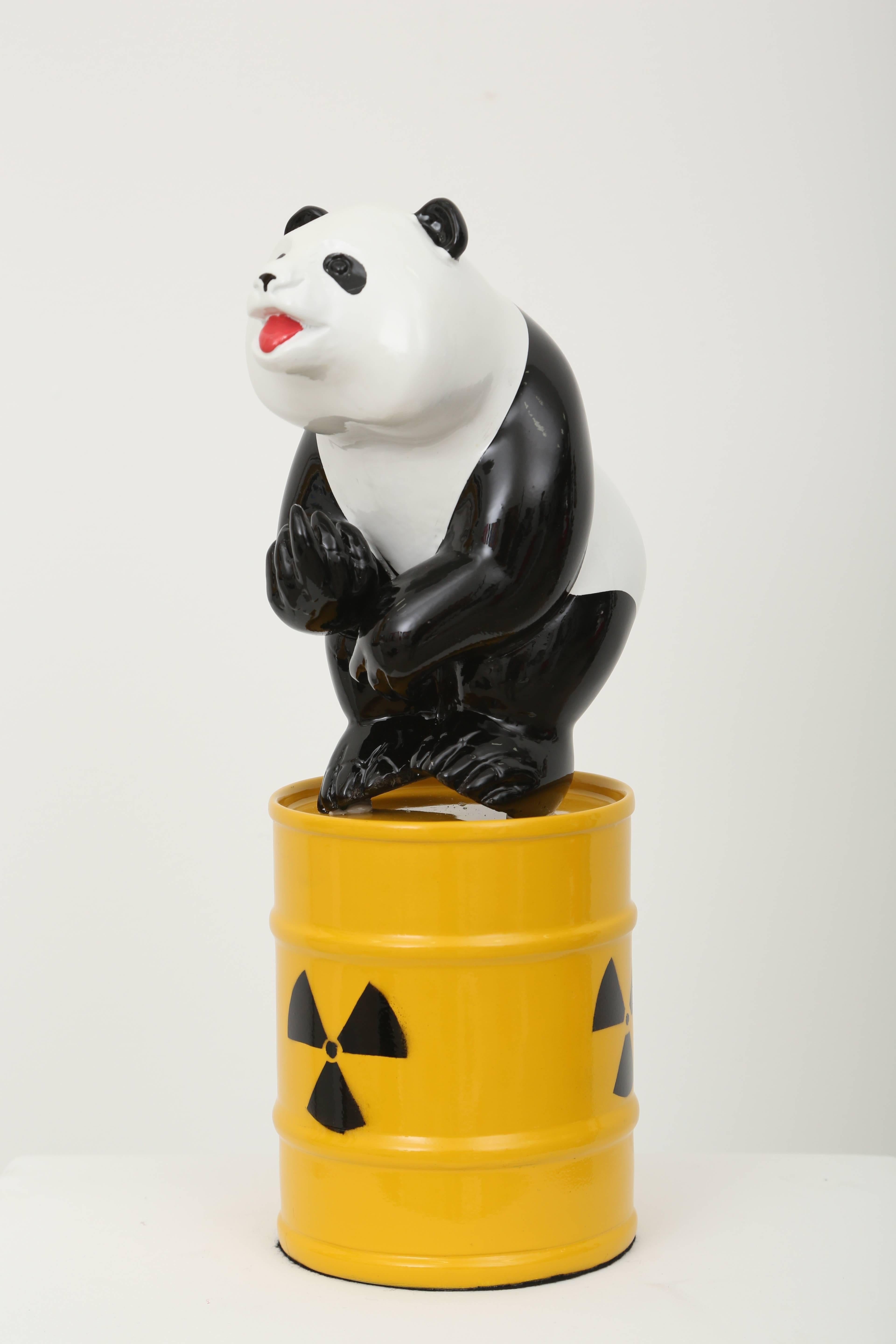 Fuck Panda - Beige Figurative Sculpture par Patrick Schumacher