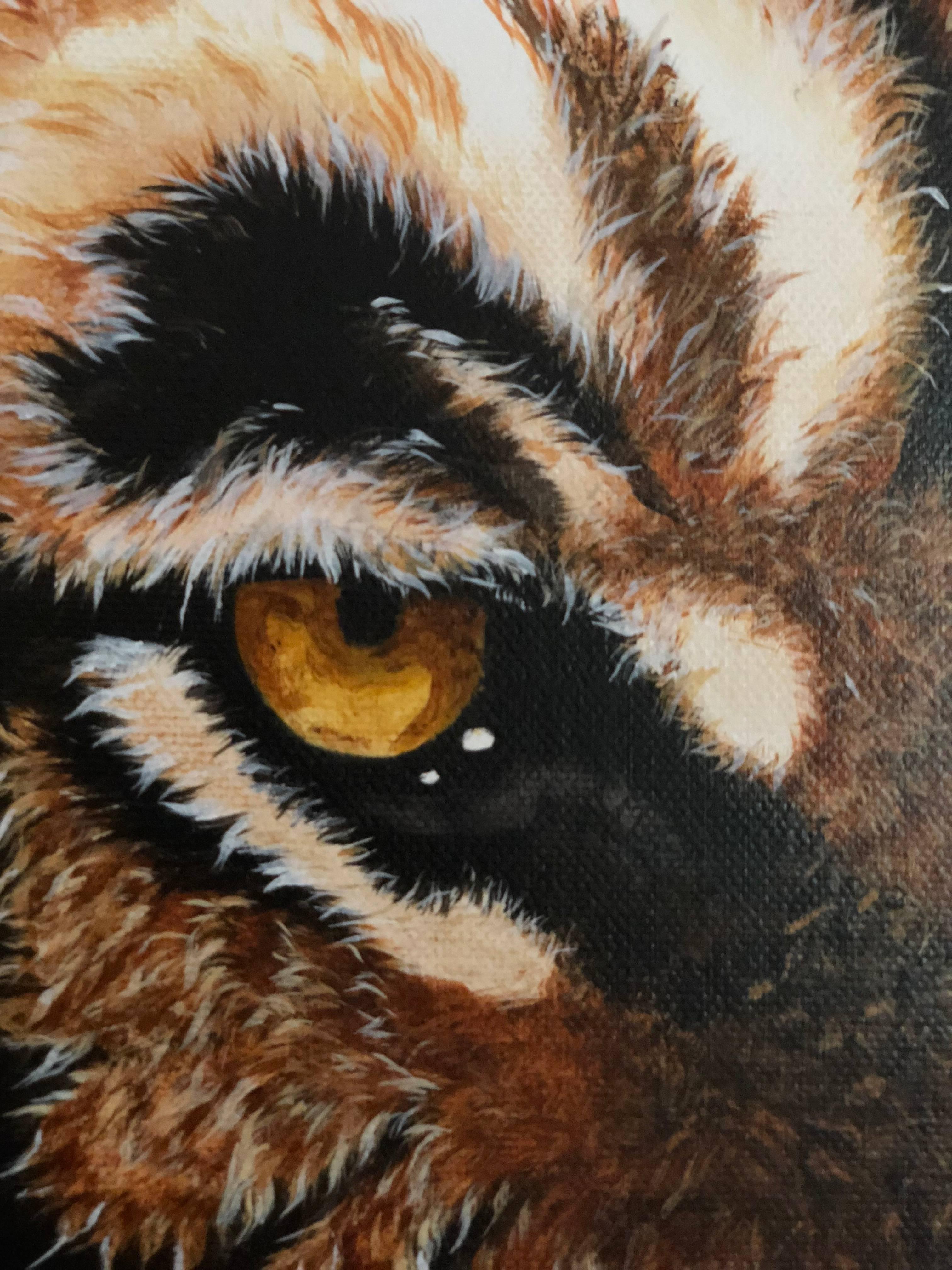 Padou - Brown Animal Painting by Carole Anne