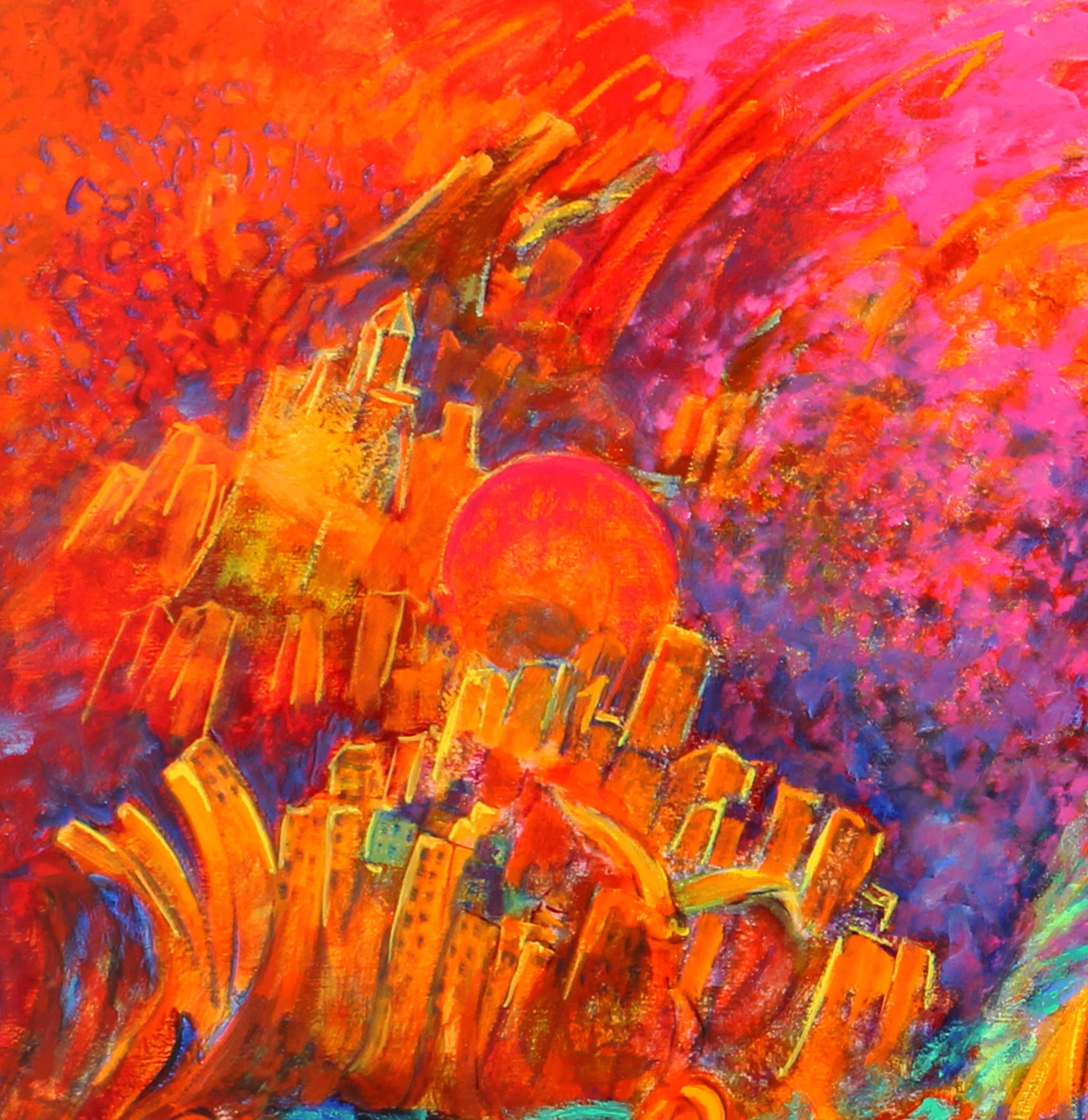Mundo mágico - Painting Contemporáneo de Evelyne Ballestra