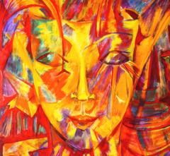 My Best Friend Painting, huile sur toile, contemporain, 21e siècle