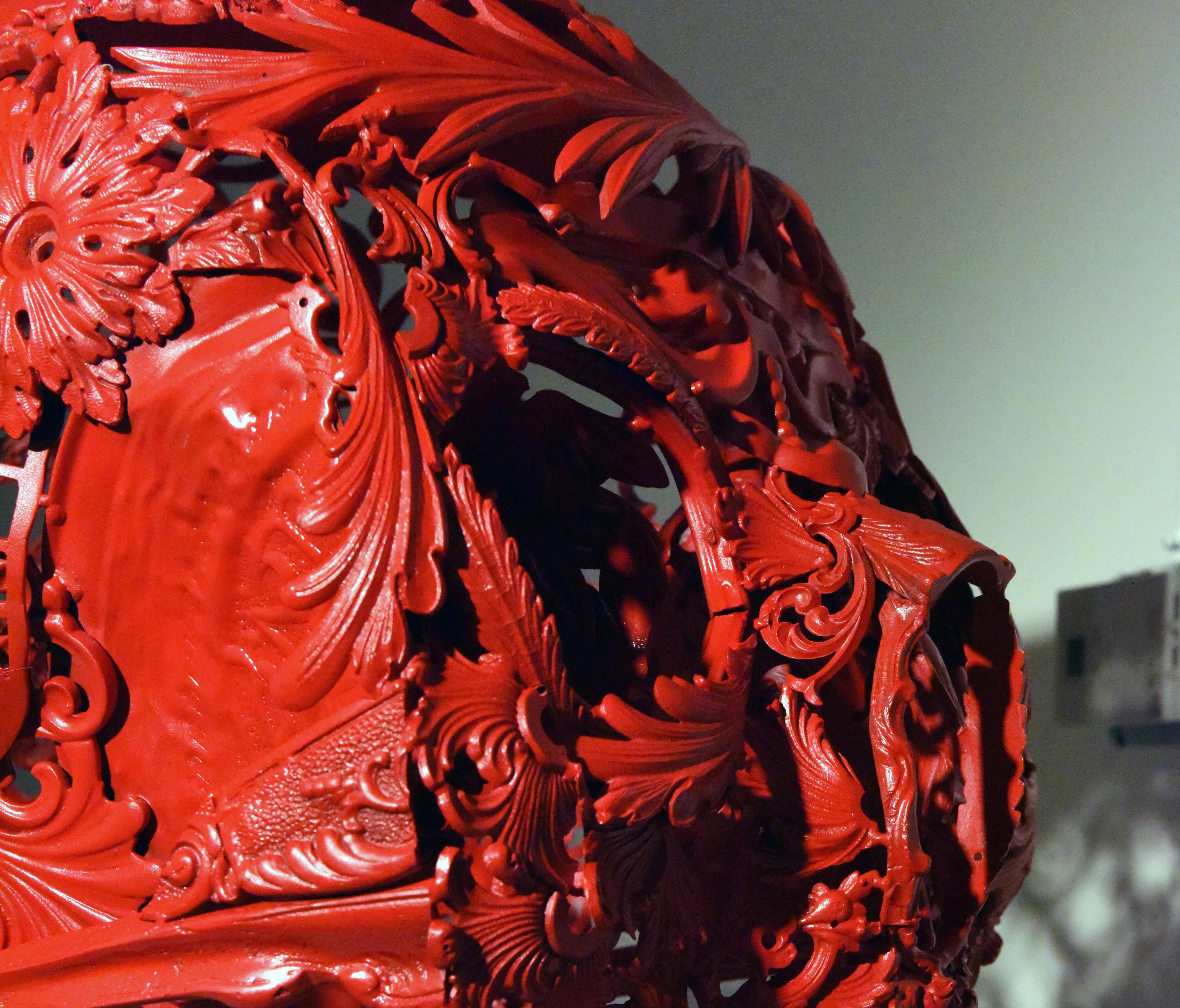 Turned Red - Bronze Skull Sculpture 2
