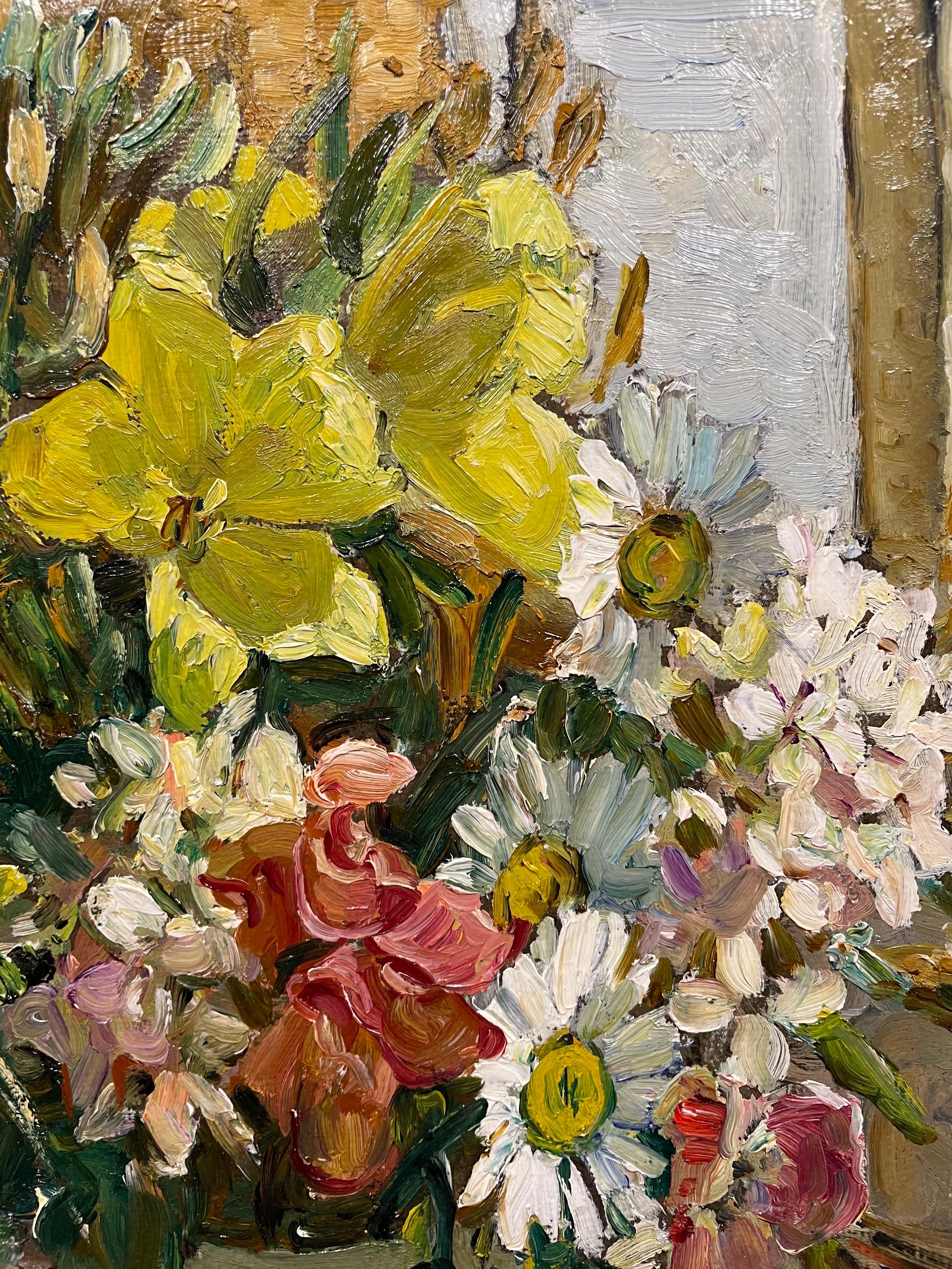 Huile sur carton

Taille du tableau : 18 X 15.25 pouces
Taille du cadre : 25 x 22 pouces

Signé en bas à gauche 