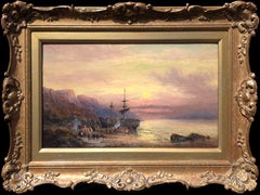 Descargando la pesca al atardecer