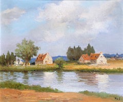 Granja a orillas del río