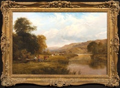 Viehtreiber in einer Flusslandschaft