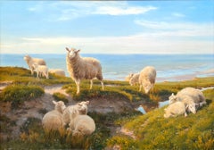 Sheep Grazing on the Cliff Top