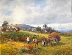 «Recolección de helechos», «Welland Common» y «A orillas del río Avon», Little Malvern (un par)
