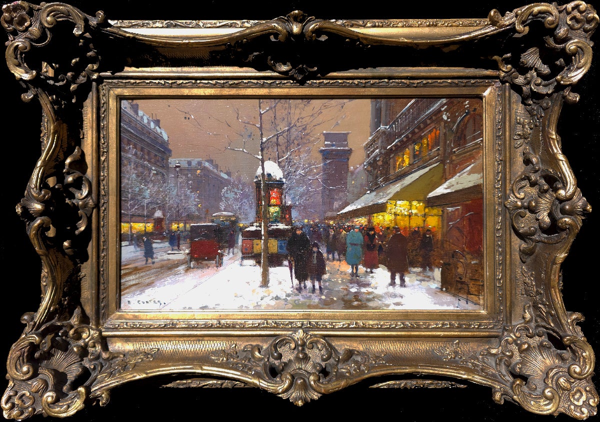 Landscape Painting Édouard Leon Cortès - Porte Saint-Martin