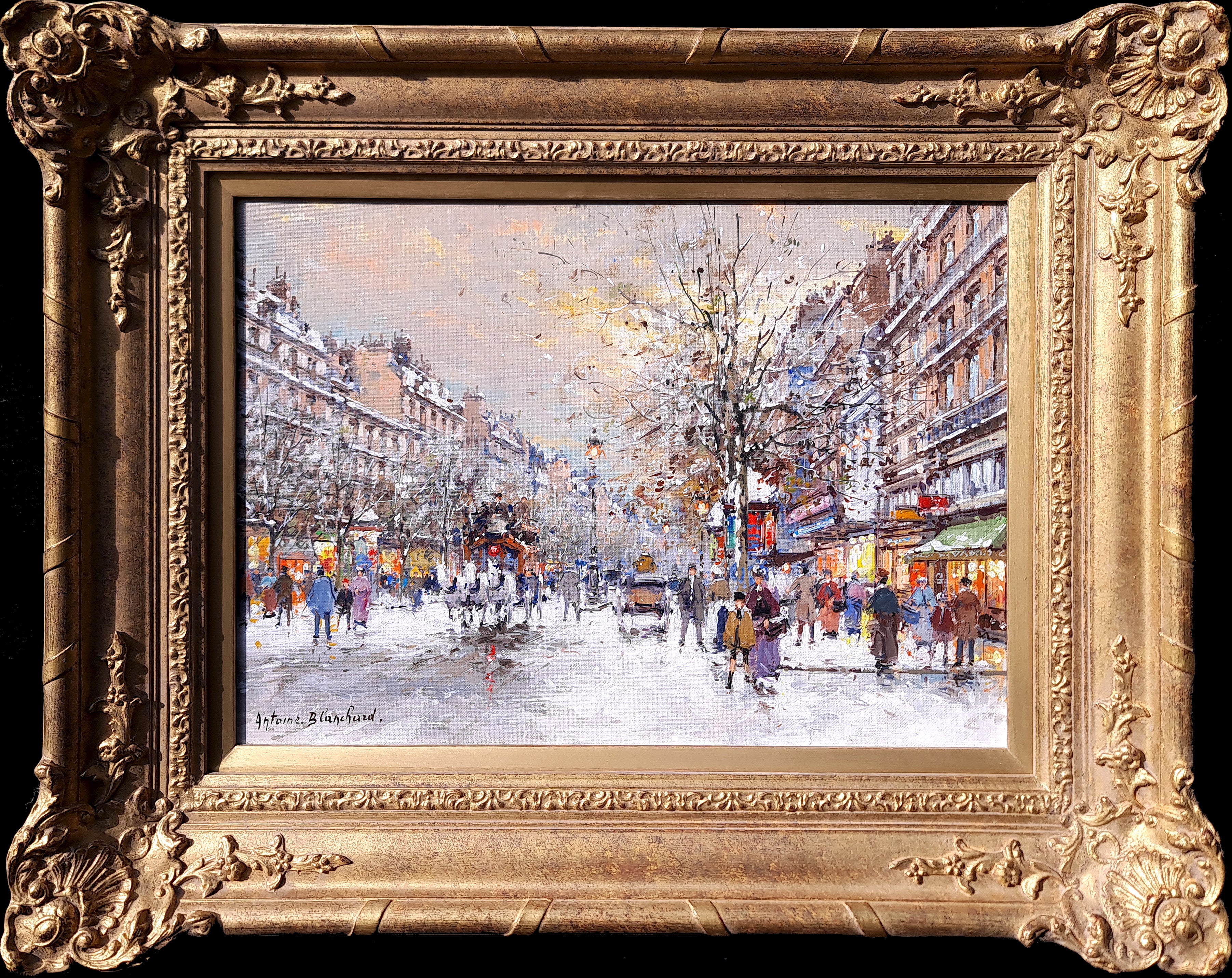 Antoine Blanchard Landscape Painting - Winter's Cloak, Paris