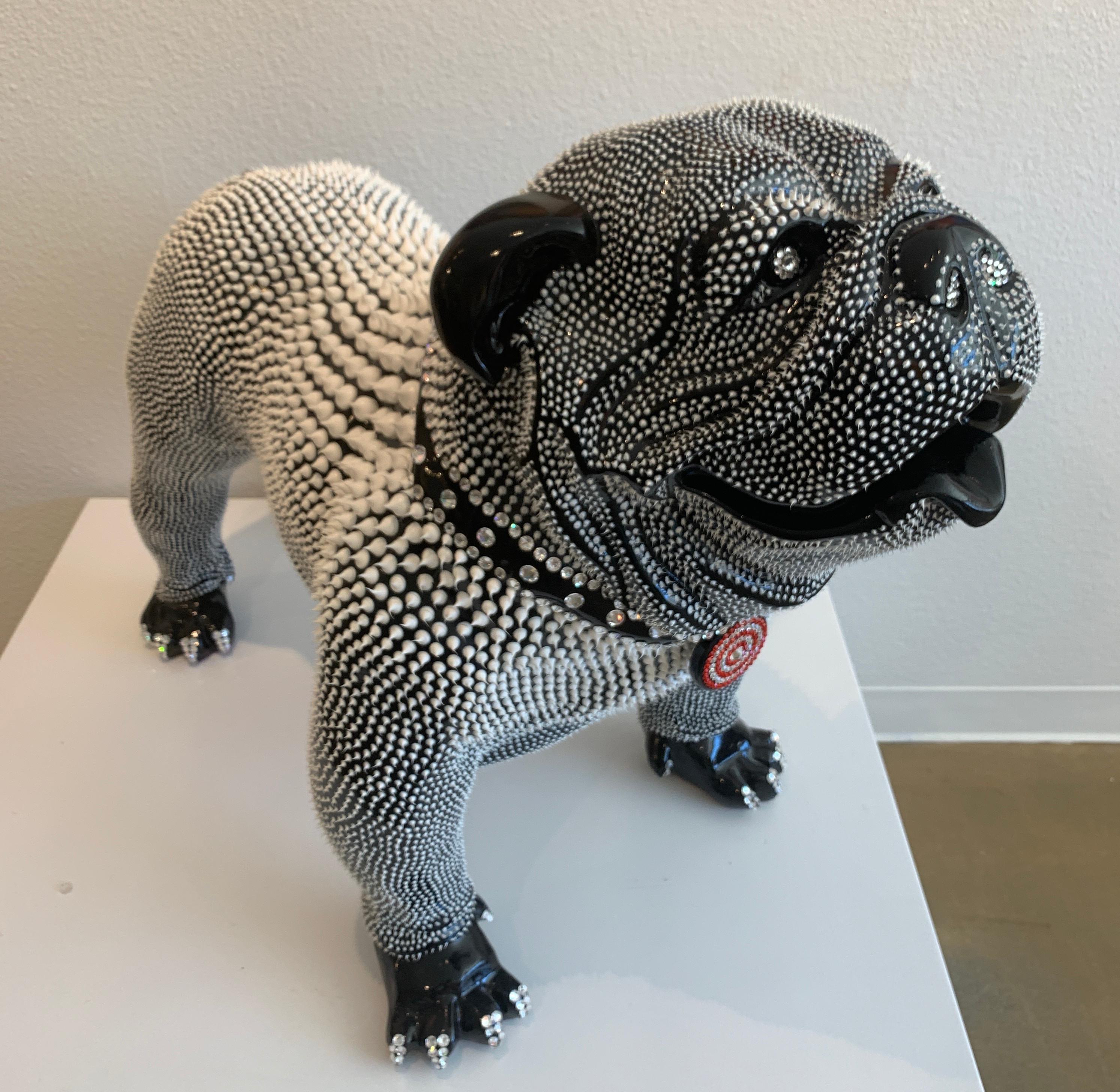 Eddy Maniez Figurative Sculpture - Bulldog #1 and Bowl