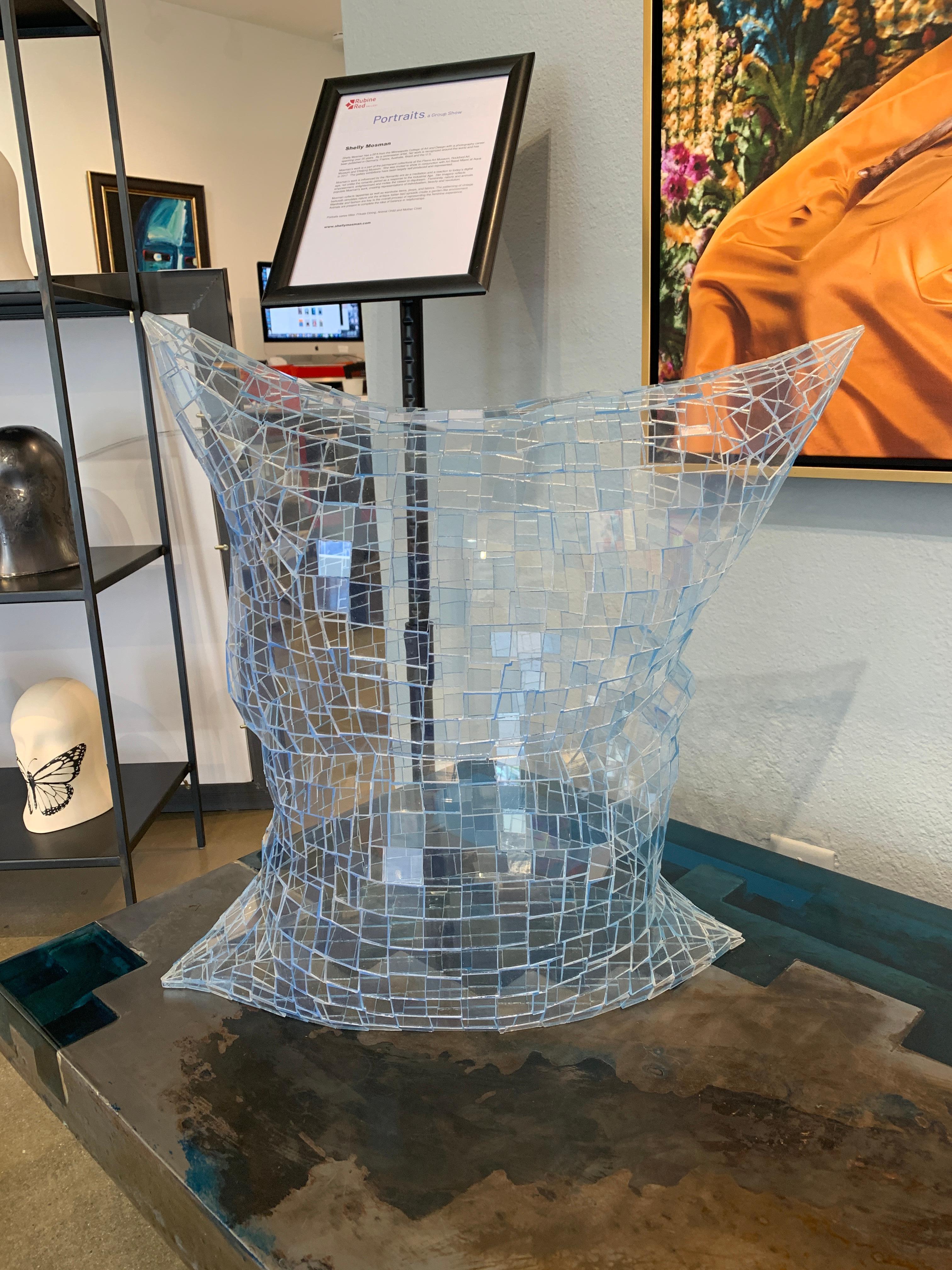 Ghost Pillow (Ice Blue), Colin Roberts Plexiglass Sculpture Transparent For Sale 1