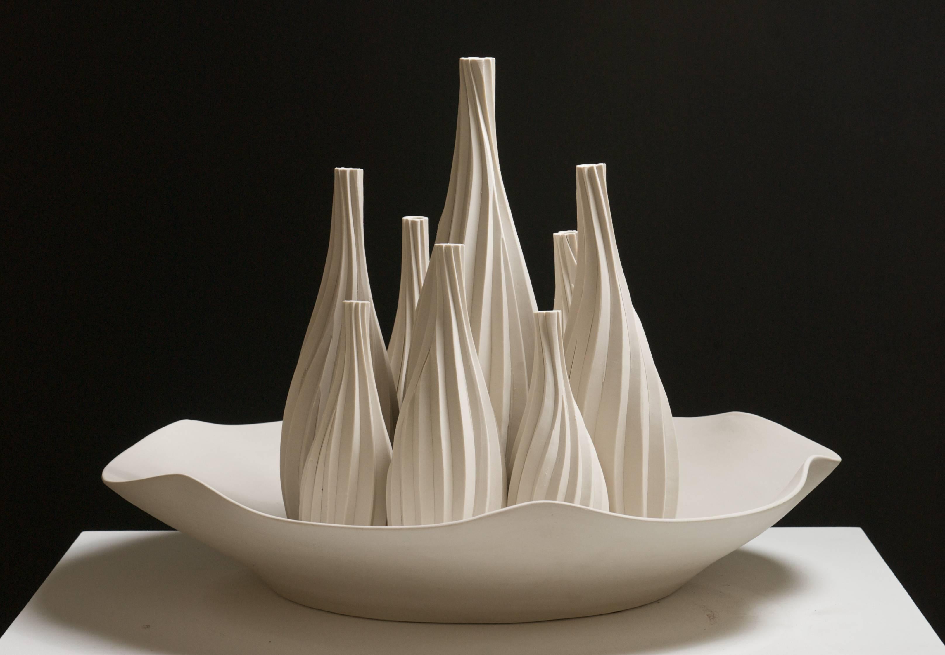 Vases in Bowl  - Sculpture by Bobby Silverman