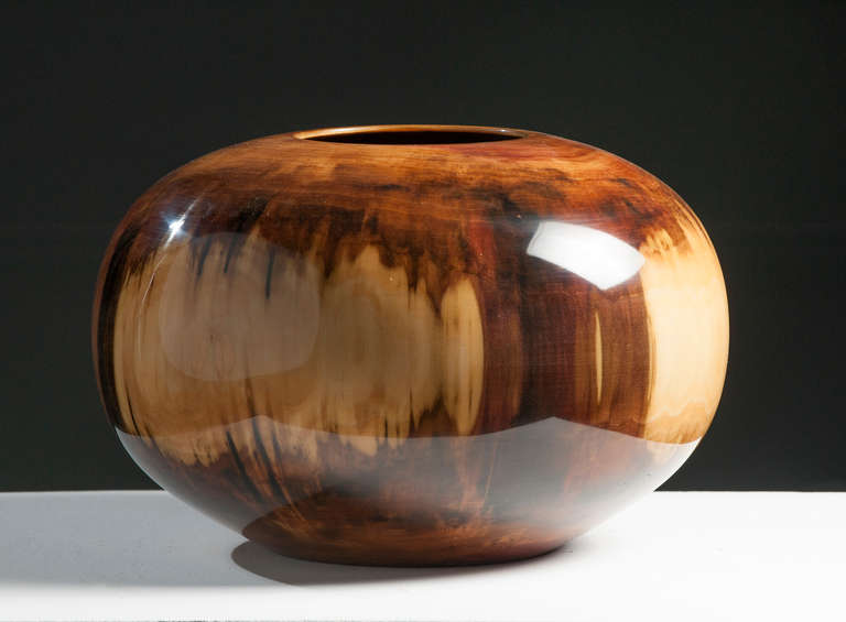 Ed Moulthrop Abstract Sculpture - Figured Tulilpwood