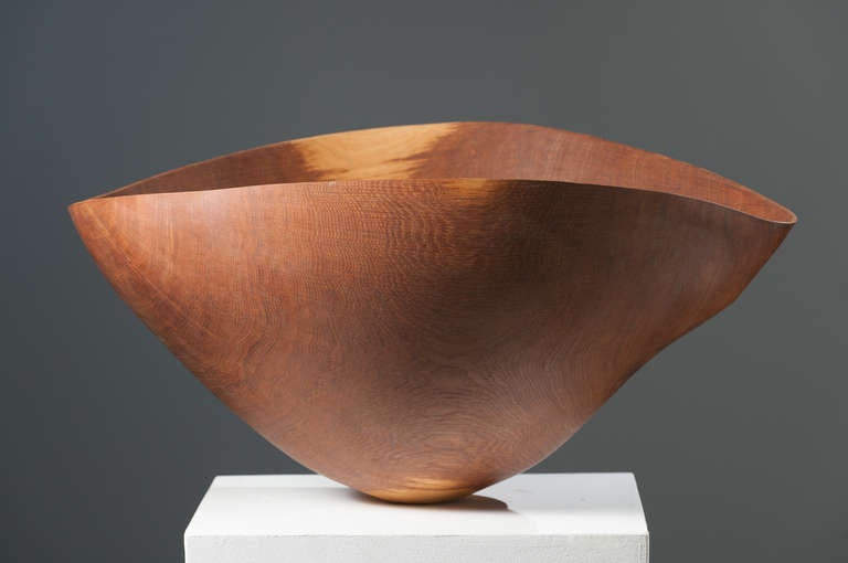 Anthony Bryant Abstract Sculpture - Large Brown Oak Vessel