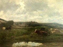 Late 19th-century French Pastoral Scene, Signed