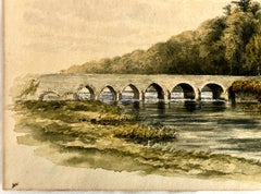 Early 19th-Century Irish Landscape of Leixlip Bridge over the River Liffey