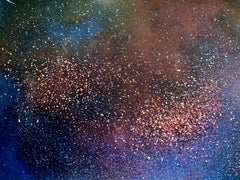Un dipinto astratto del cosmo, risalente alla metà del secolo scorso, firmato e dai colori scintillanti