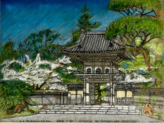 Signed Bay Area Landscape of the Japanese Tea Garden, by S.K. Farnsworth