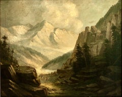 Pintura luminista de Yosemite de principios del siglo XX, atribuida a W.A. Carson
