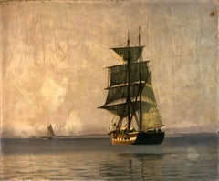 Signed Danish Atmospheric Marine Painting